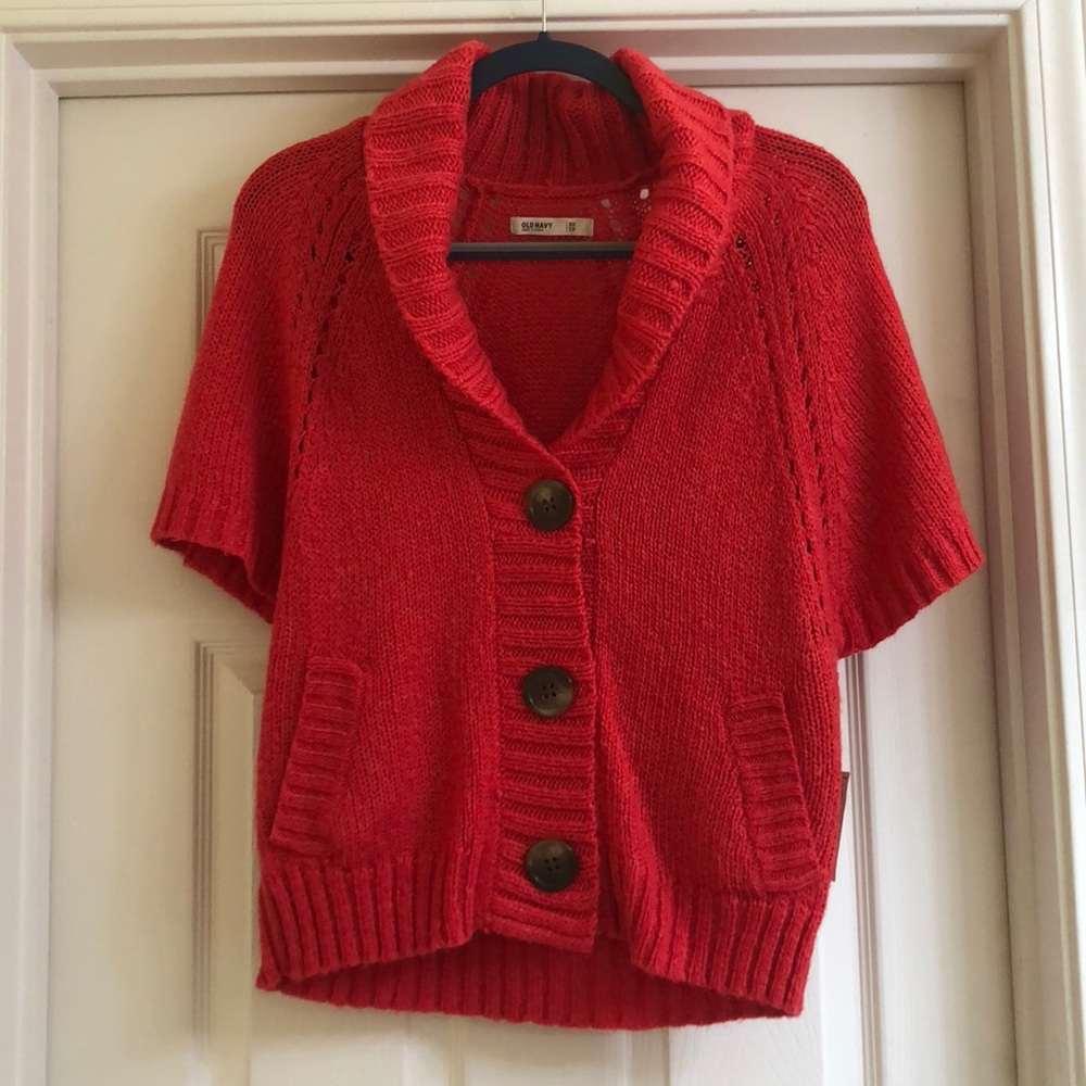 1/2 sleeve button down sweater